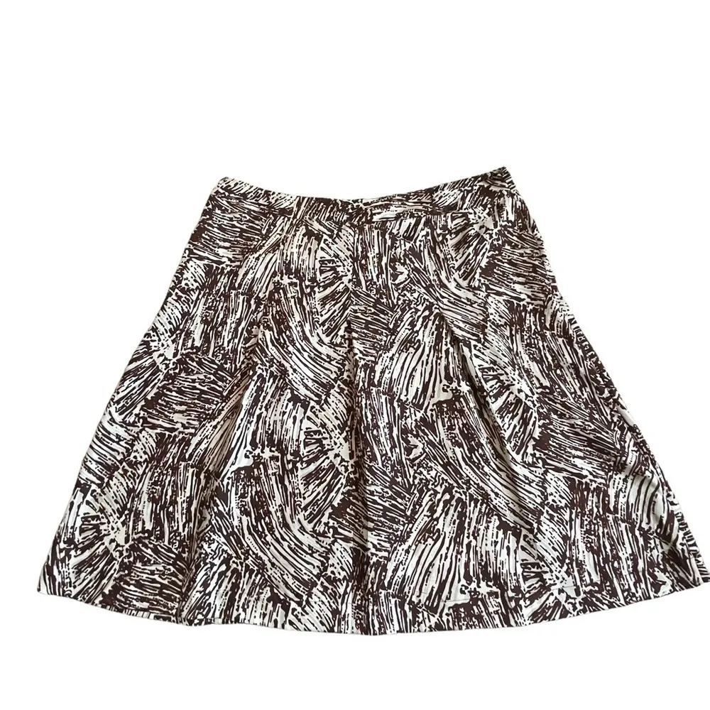 Merona Pleated Printed A-line Silk Skirt Women’s Size 14 - Image 4