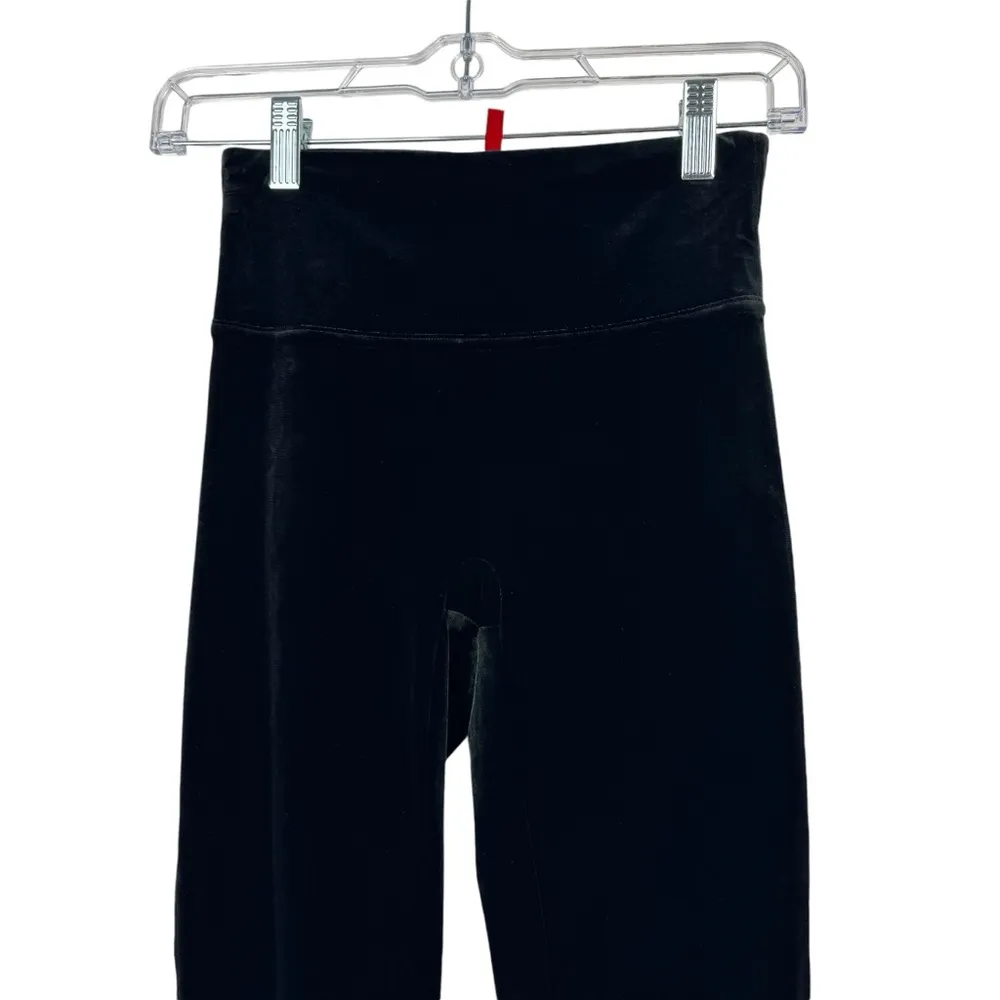 SPANX® Black Velvet Leggings High Waisted Skinny Holiday‎ Winter Small S - Image 5
