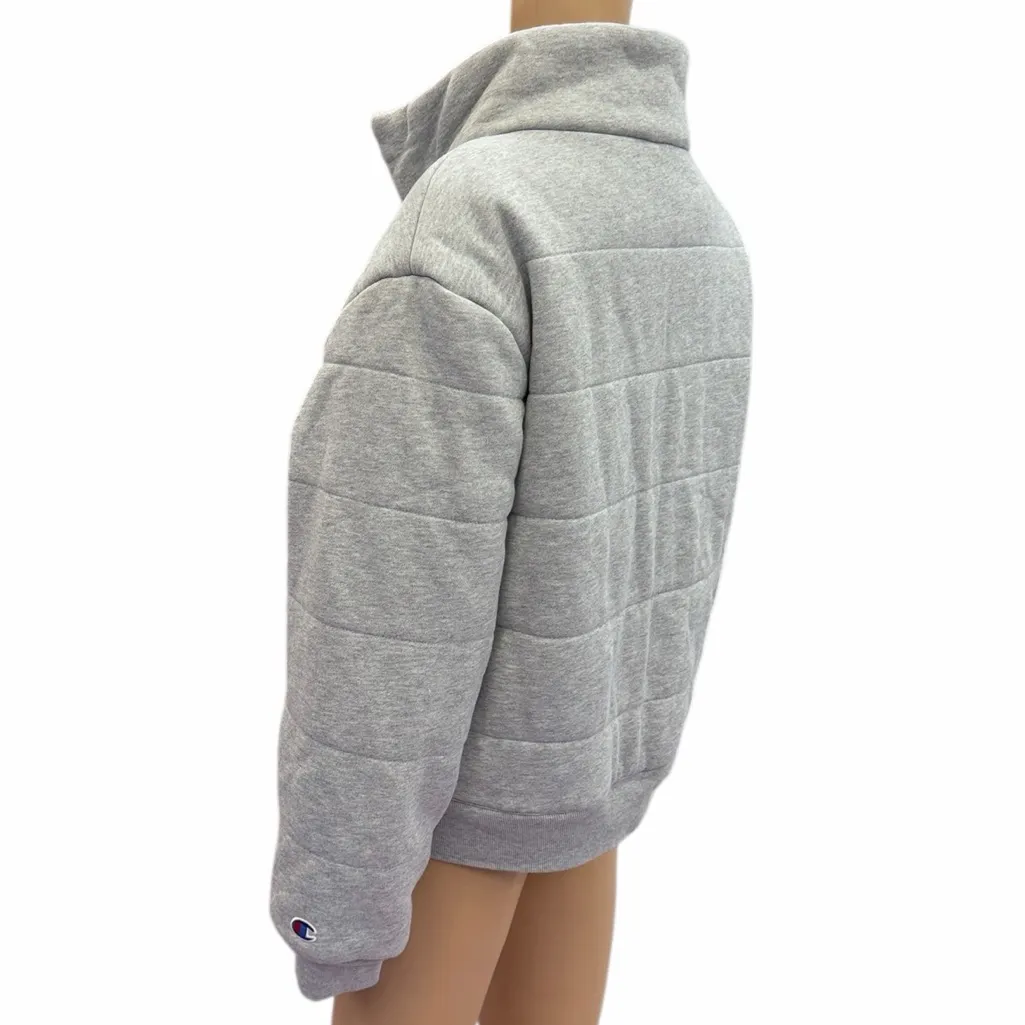 Champion Reverse Weave Gray Quilted Puffer Jacket Womens Large - Image 6