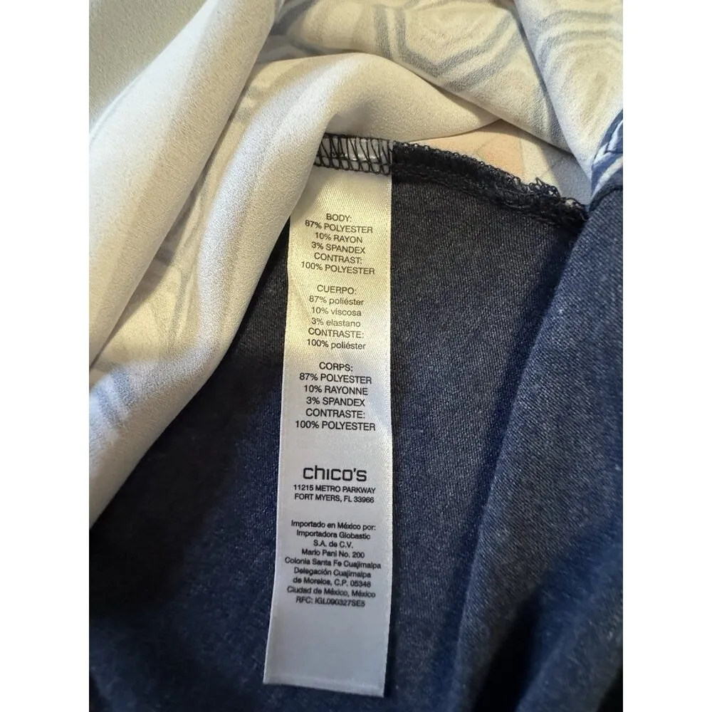 Chicos Zenergy Women Top Size 1 Abstract Lightweight  Artsy Colorful Preppy City - Image 5