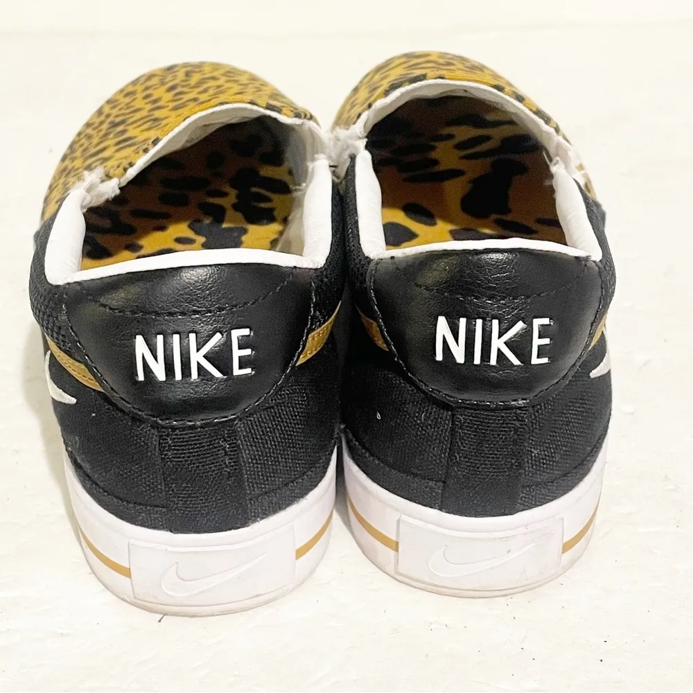 Nike Size 8.5 Court Legacy Slip-On Low Top Sneakers DJ5938 001 Leopard - Image 5