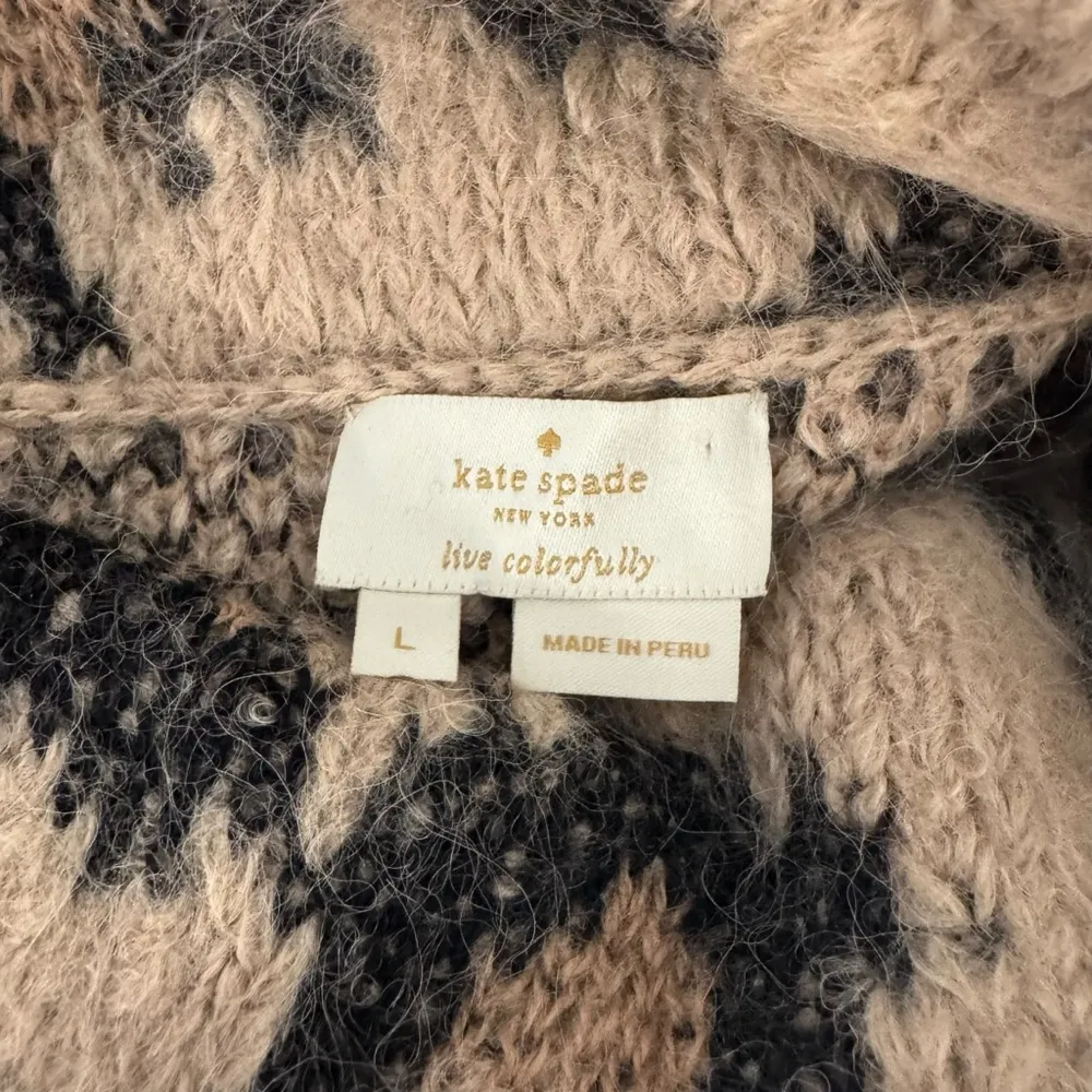 Kate Spade - Leopard Print Chunky Alpaca/Wool Sweater Sz L - Image 6