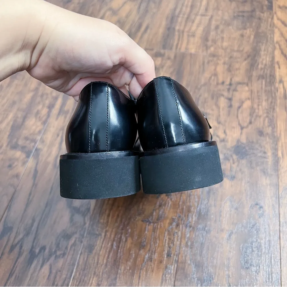 Vince • Arden Polished Leather Creeper black patent platform point toe oxford - Image 13