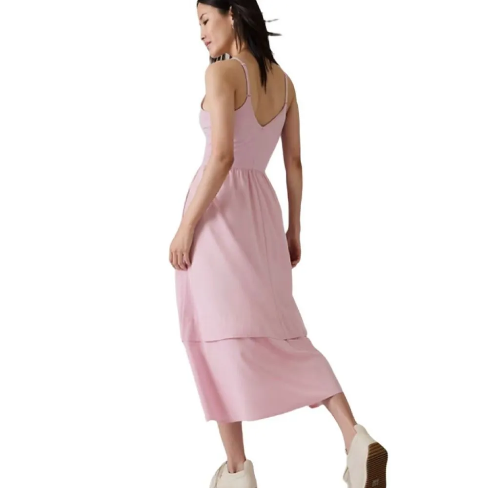 Athleta Elation V-Neck Hybrid Dress Begonia Pink M - Image 3