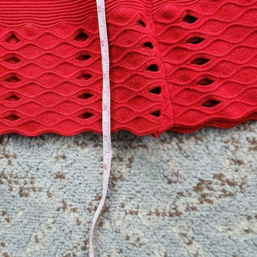 Ted Baker Zaralie Jacquard Panel Skater Dress Red 2 - Image 6