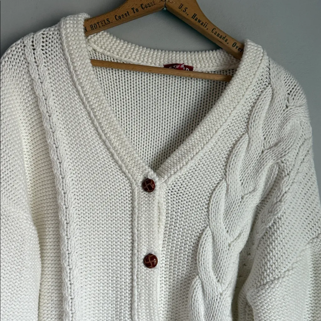 STAUD Blake Oversized Cardigan in Ivory Small - Image 6
