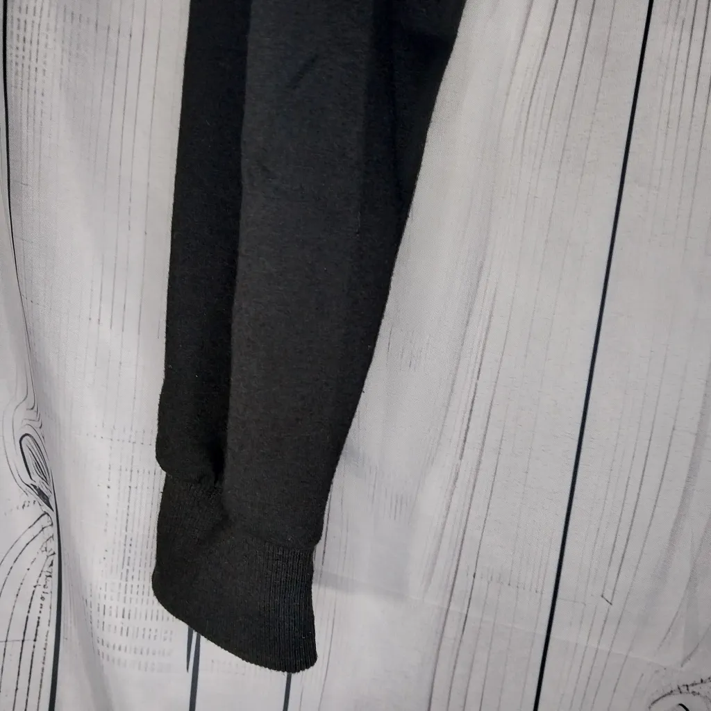 Fishnet Super Cropped Indie Sleeze Goth Hoodie Black Size M - Image 5