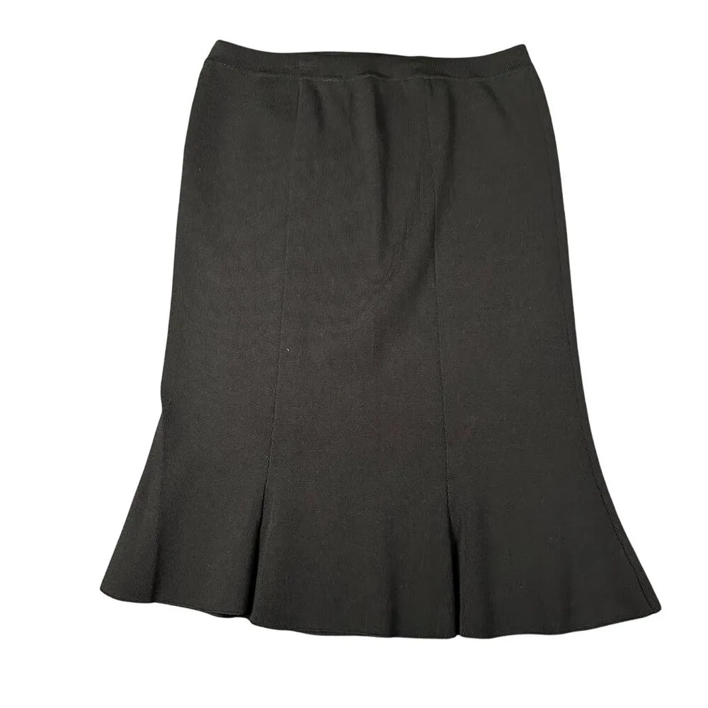 BCBG Maxazria Womens S Black Trumpet Skirt Ribbed Classy Dressy Business - Image 8