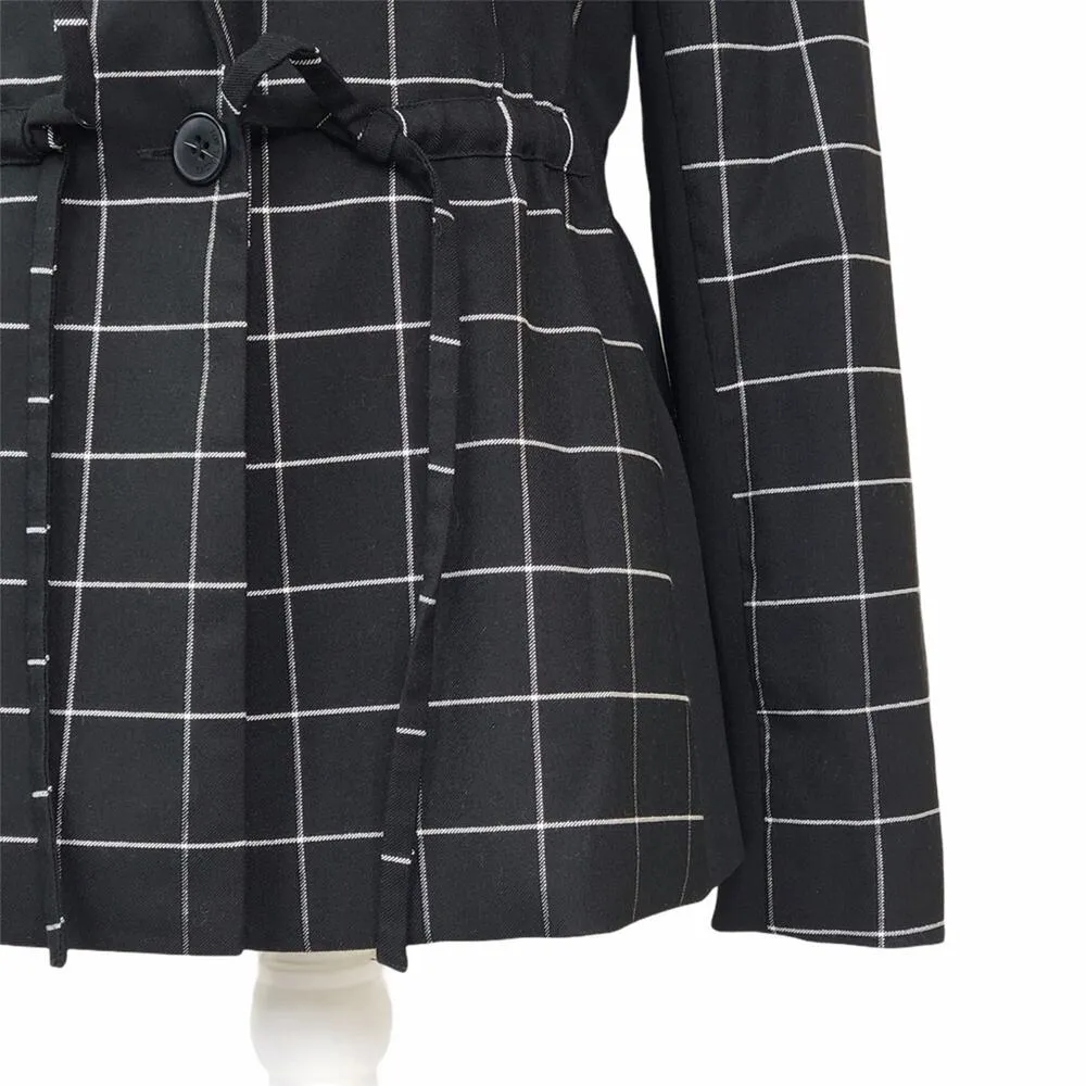 RACHEL ROY COLLECTION Amalia Plaid Jacket Women's Black & White Size Small NEW - Image 13