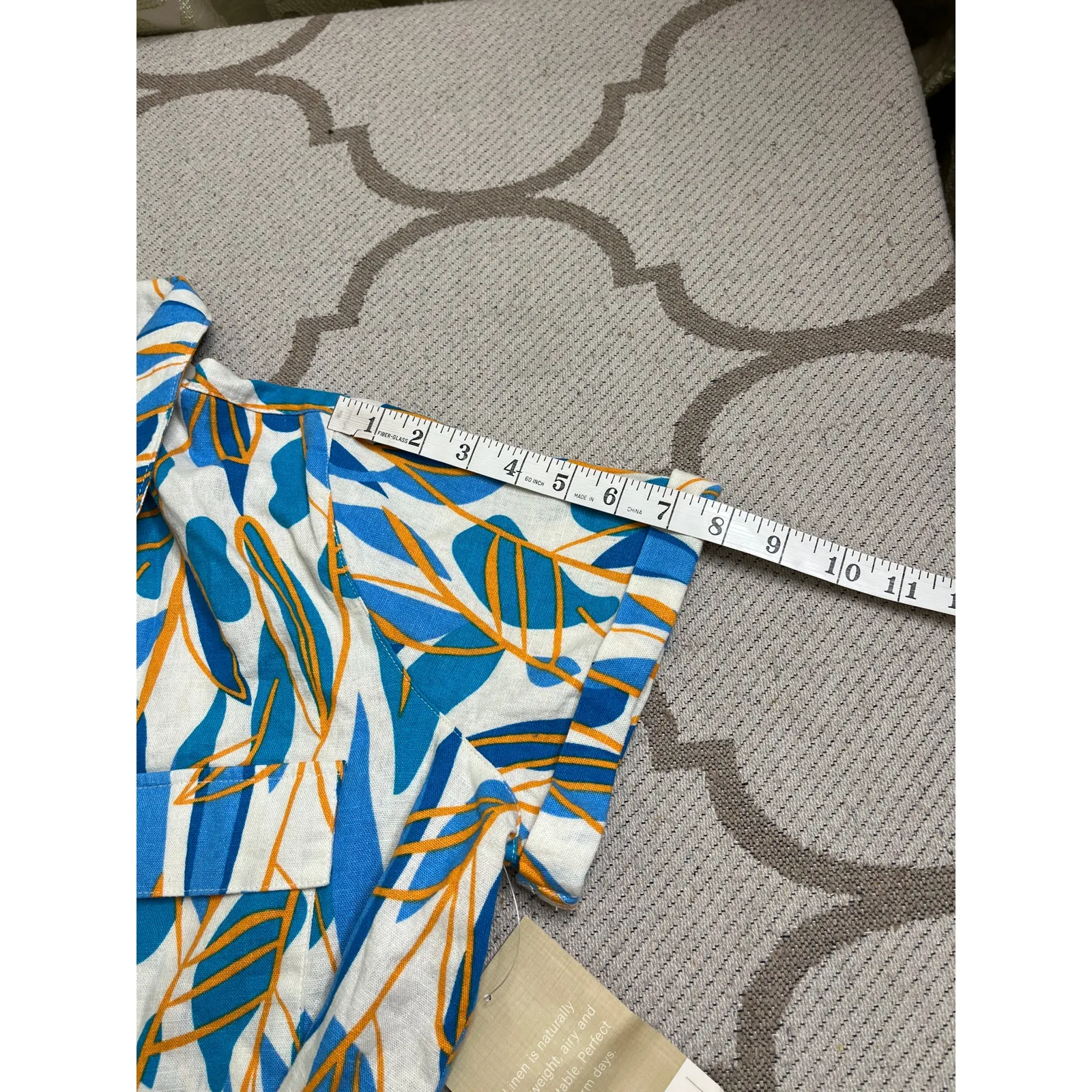 Anthropologie Calligraphie matching linen blend set, size large Blue - Image 15