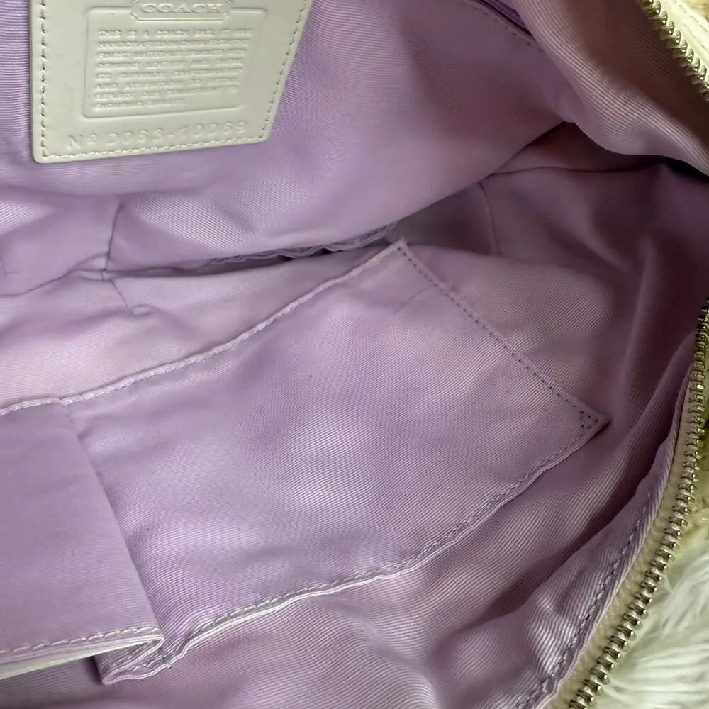 RARE! Coach Vintage Chelsea Tweed Hobo In Sequin Tea Rose Hobo Shoulder Bag - Image 8