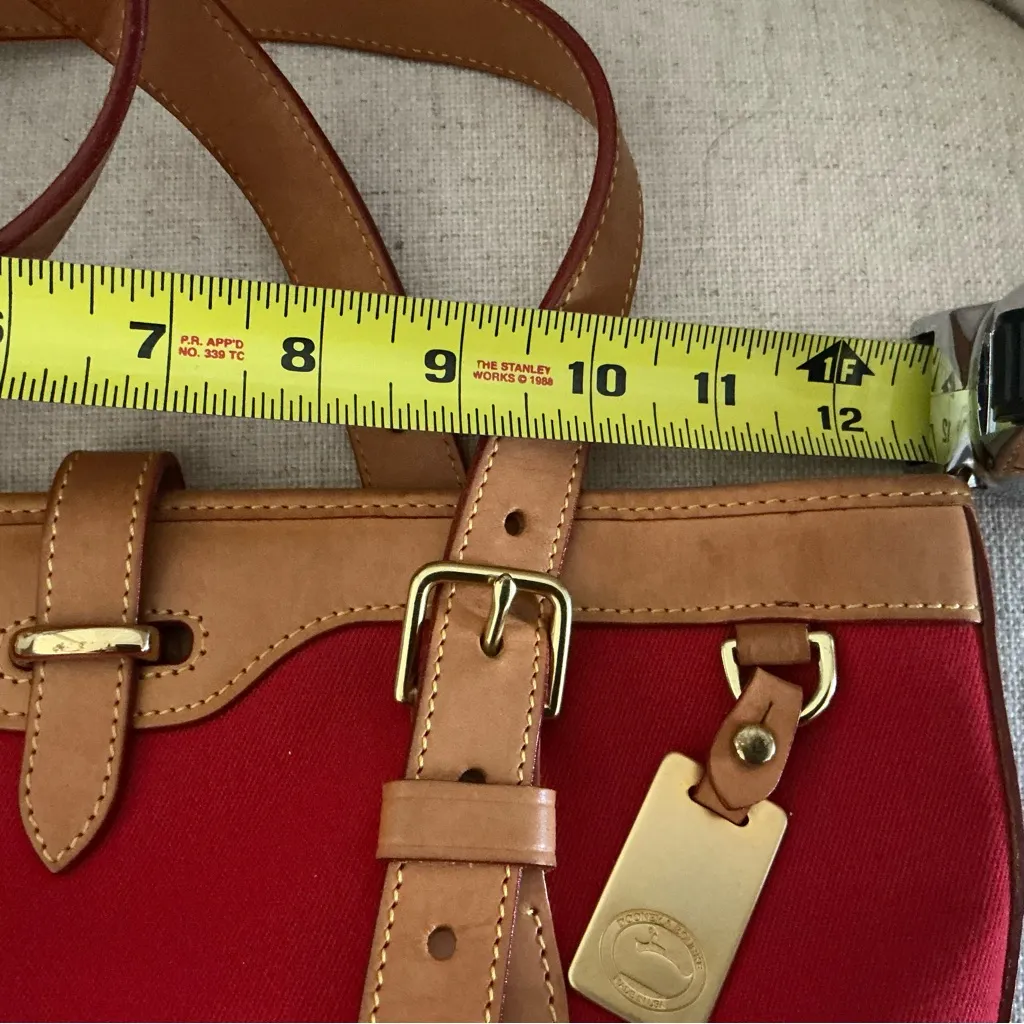 Vintage Dooney & Bourke Caro red canvas leather trim tote shoulder bag Made USA - Image 15