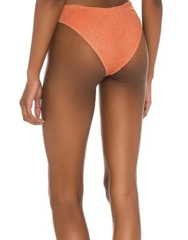 Vanessa Orange Metallic Bikini Swim Bottoms NWT - Image 3