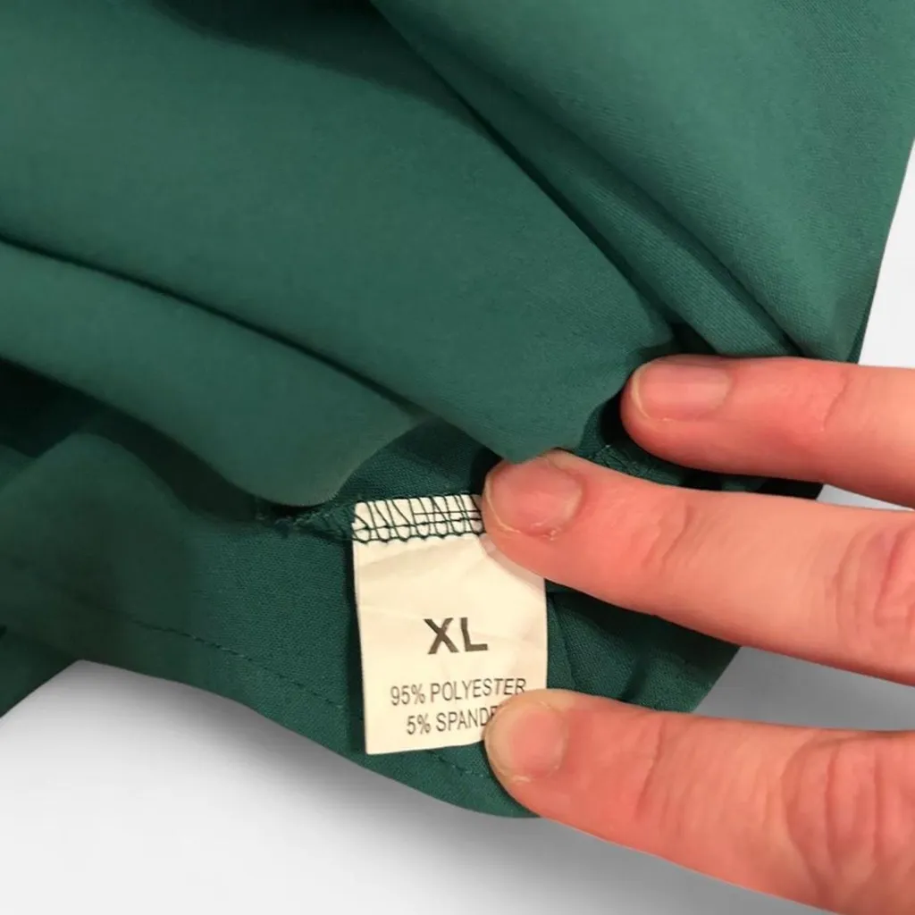 Emerald Green Sheer Sleeve Blouse with Pom Pom Detail | Size XL - Image 4