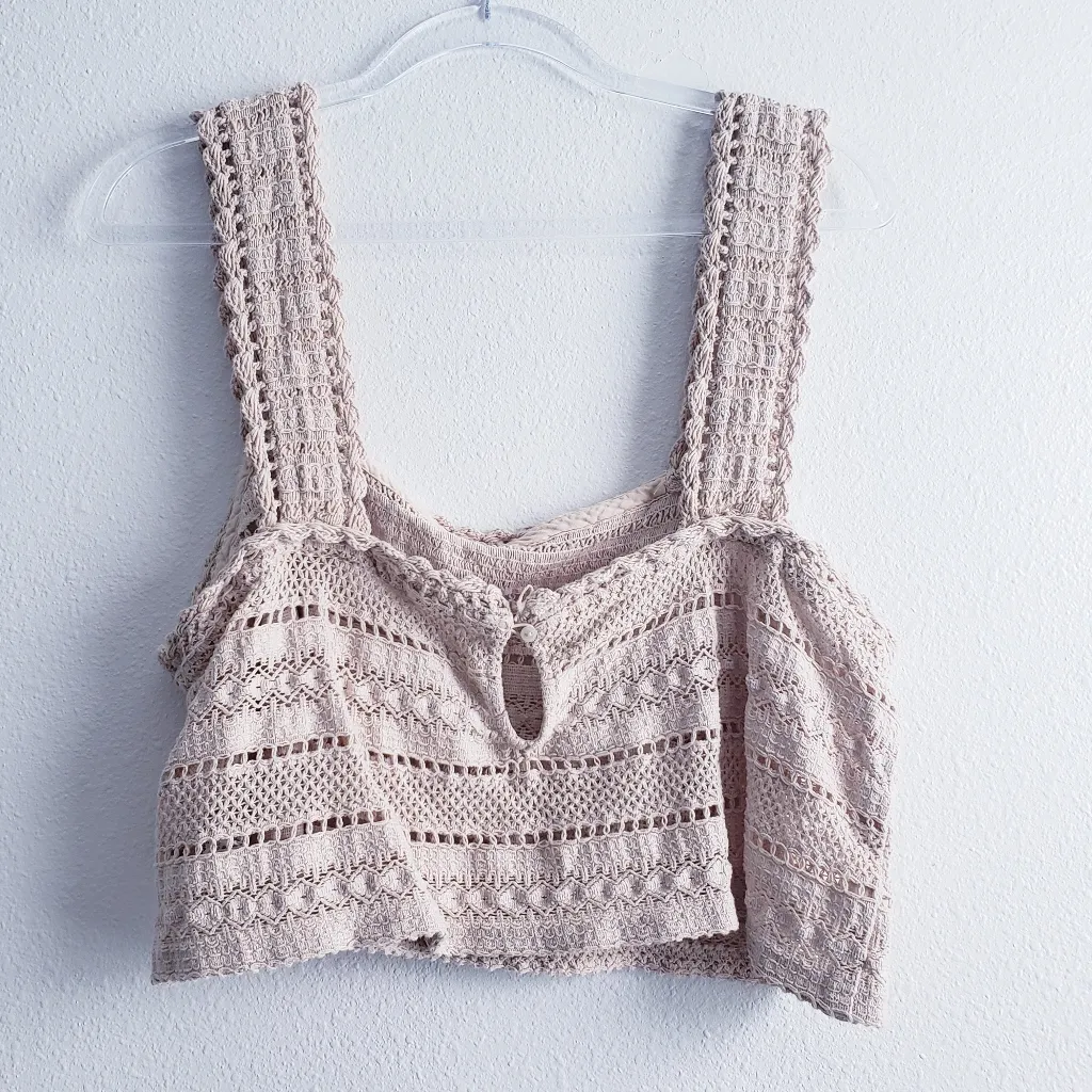 Aerie Crochet Cropped Tank Top Blouse - Image 7