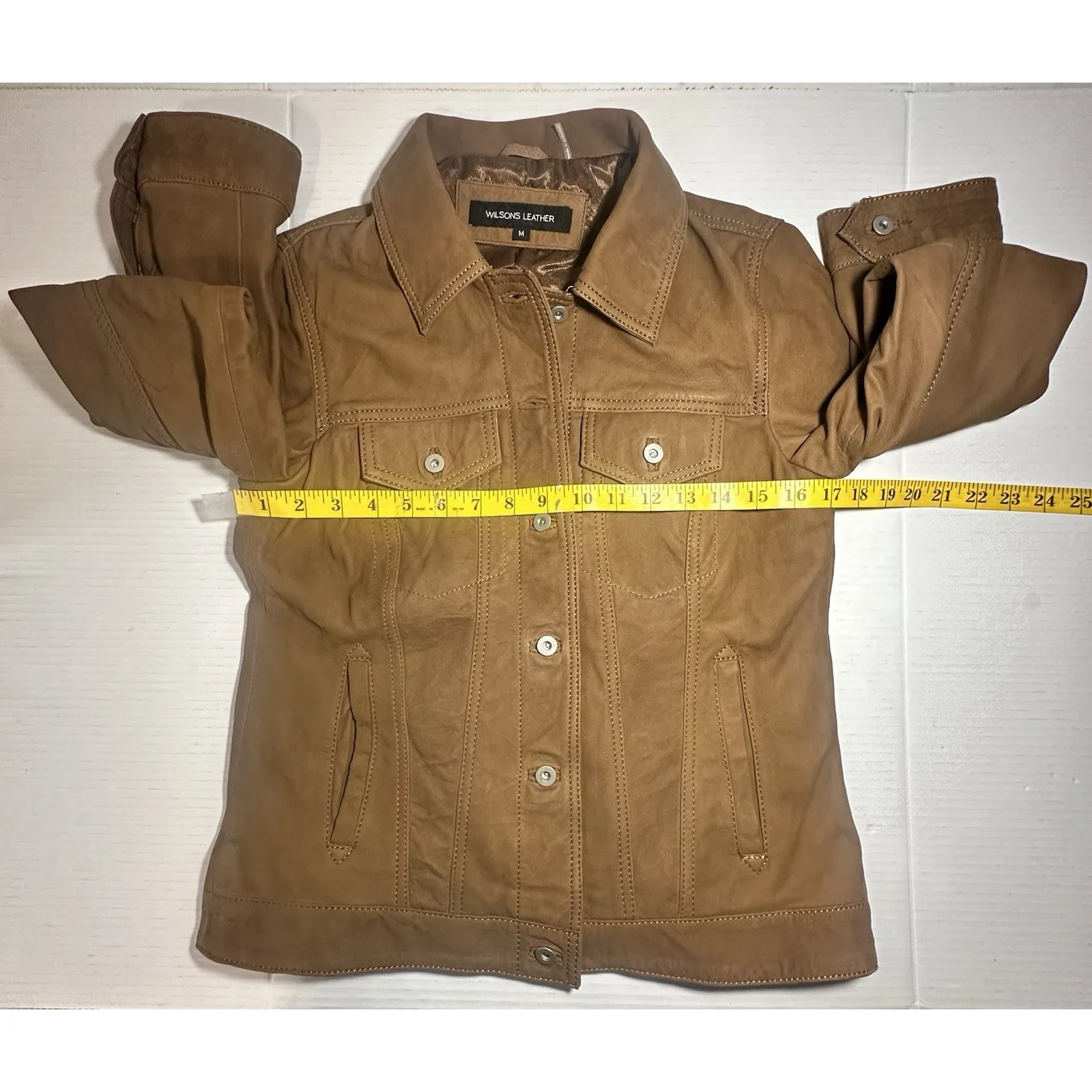 Wilsons Leather Chloe Trucker Jacket Womens Size Medium Retro 90s Biker Brown - Image 6