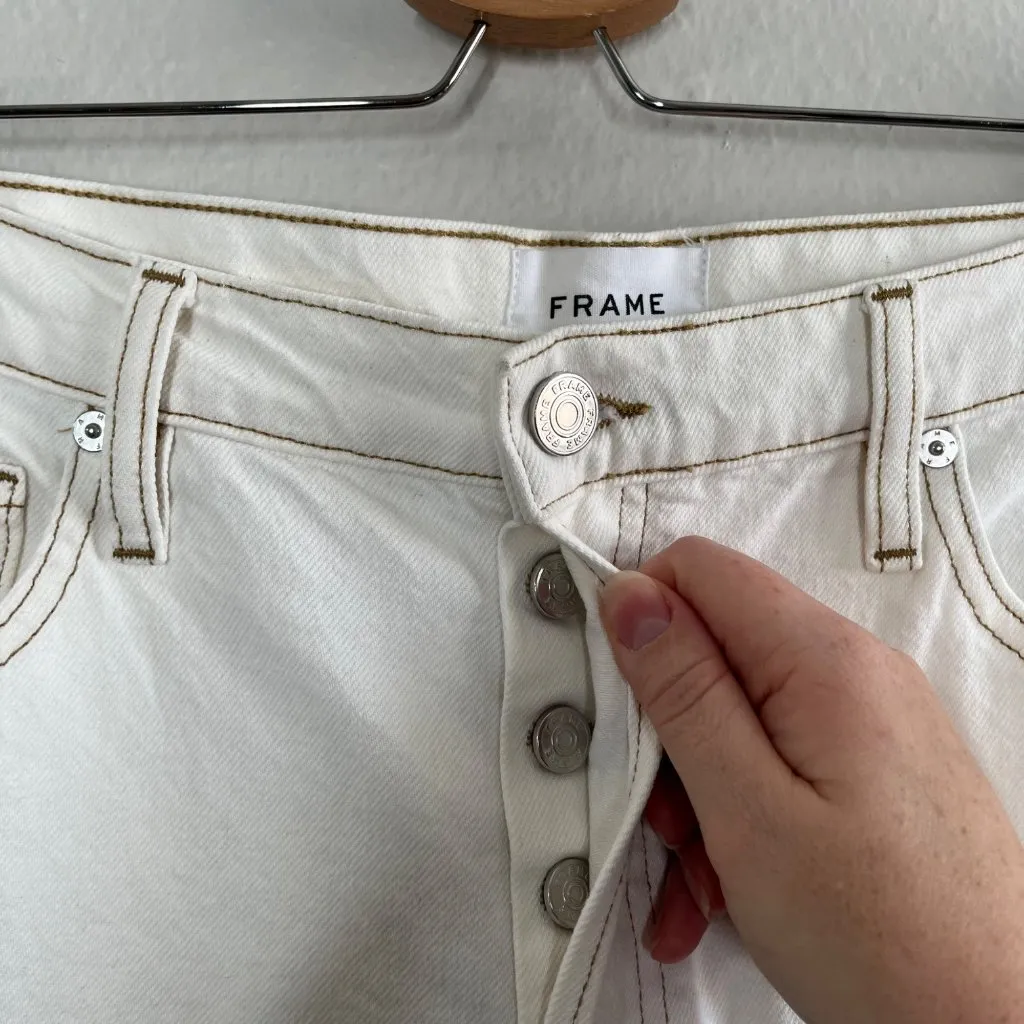 Frame Le Slouch Ecru Jeans Size 30 Eggshell White - Image 8