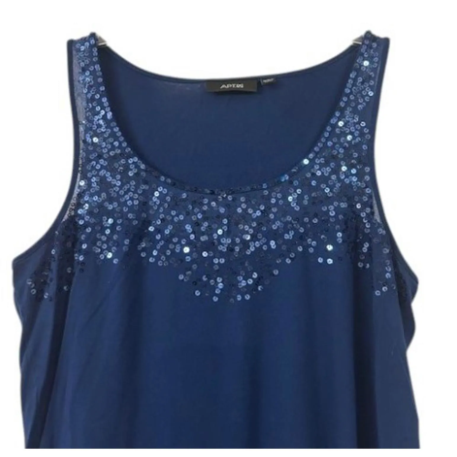 Apt. 9 Tank Top Women‎ M Deep Sapphire Blue Sequin Y2K Inspired Glam Night Out Size M - Image 7