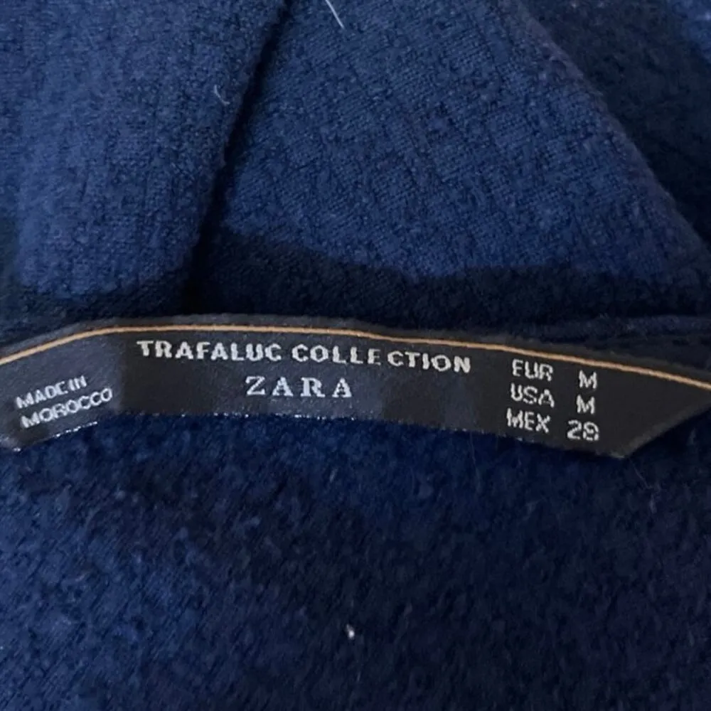 Zara Blue White Ruffle One Shoulder Sleeveless Cami Camisole Crop Tank Top Sz M - Image 3