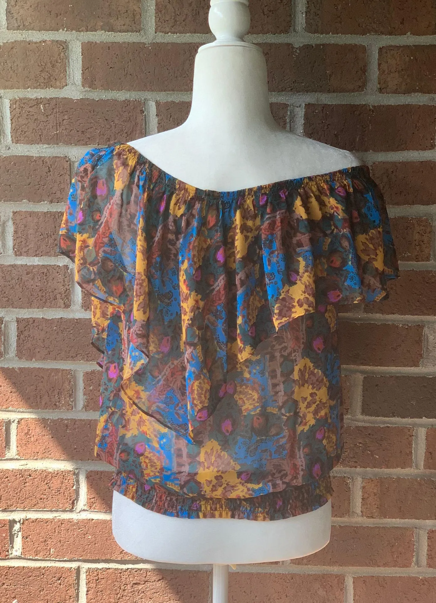 Sheer Off The Shoulder Flowy Top - Image 2