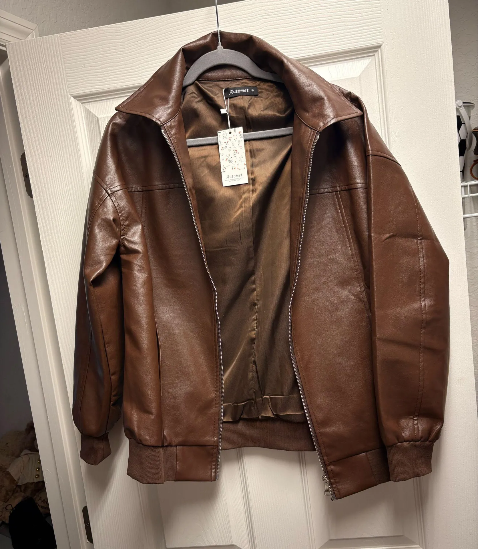 Brown Leather Jacket - Image 2