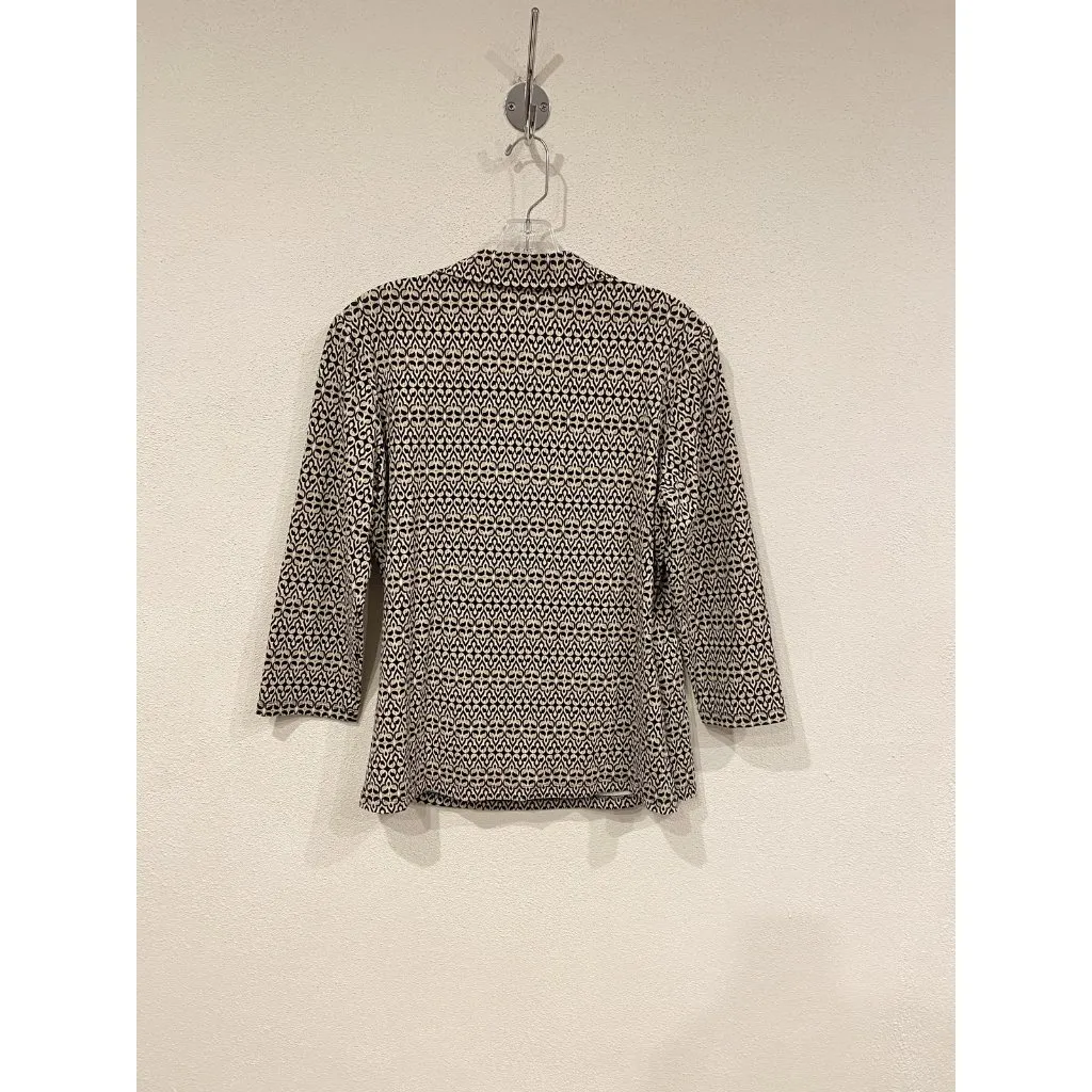 J McLaughlin Shirt Womens Large Long Sleeve V Neck Stretch Pattern Top Blouse - Image 5