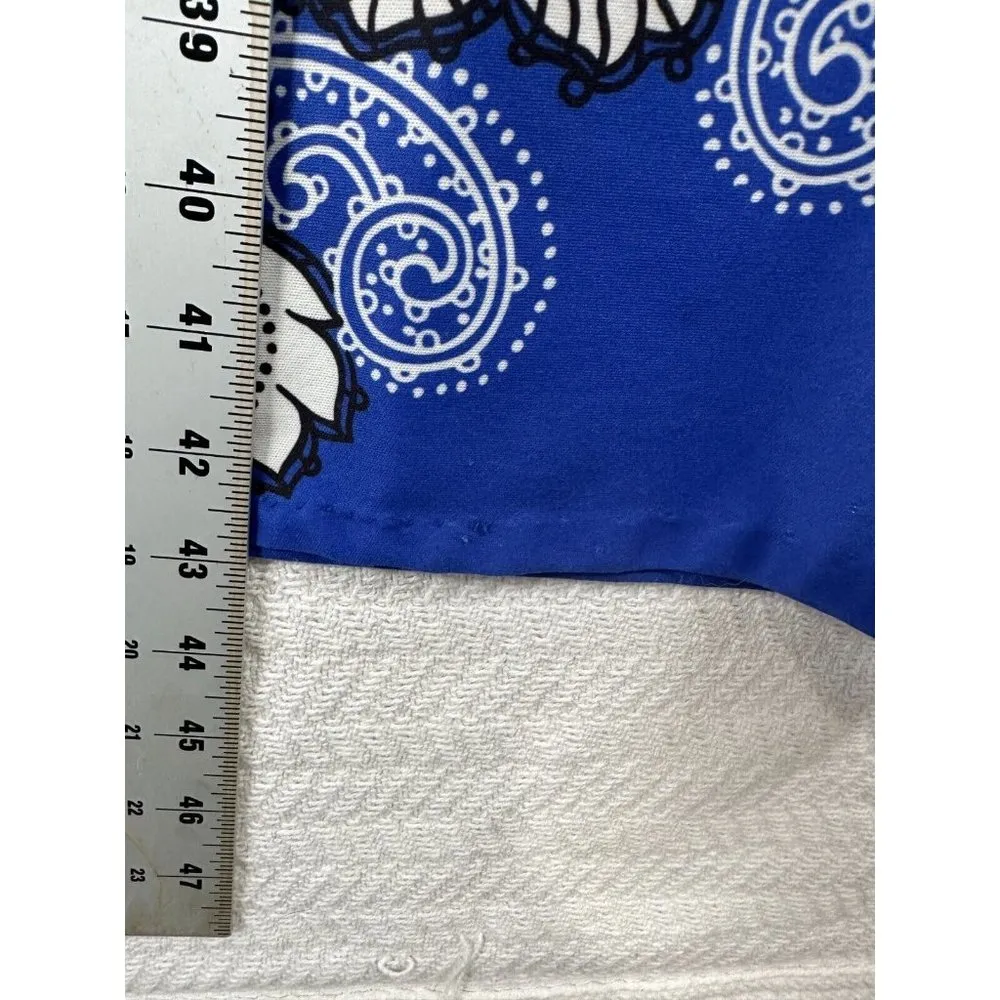 Just for Women MuuMuu House Dress Floral Snap Down Blue Lounge Short Sleeve - Image 10