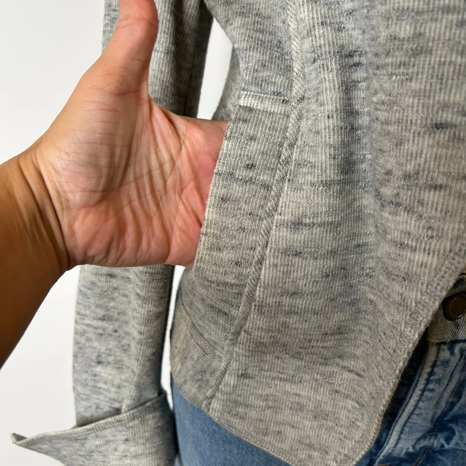 Derek Lam 10 Crosby Grey Open Back Cotton Blend Blazer Size 8 Gray - Image 6