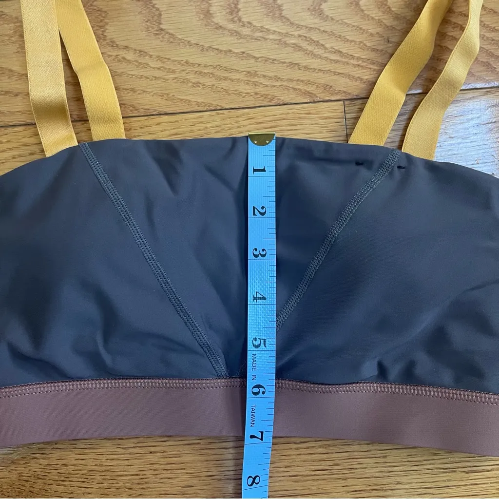 Cotton On Body Straight Up Longline Sports Bra - Graphite Grey & Golden Yellow M - Image 5