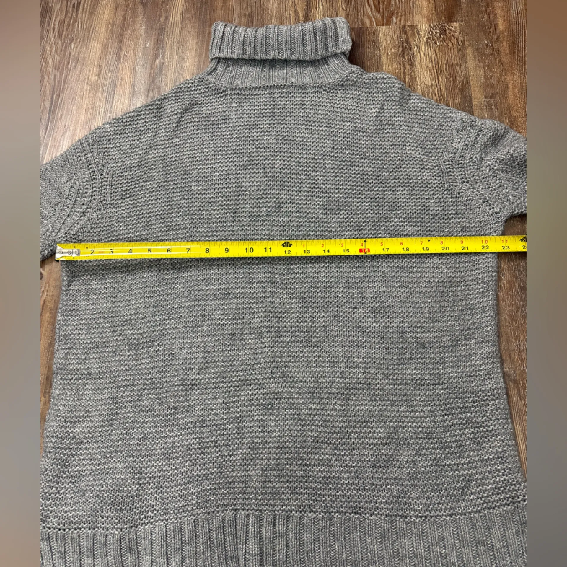 Zara Knit Medium Gray Turtleneck Sweater Oversized Dress Winter Warm Basic Fall - Image 5