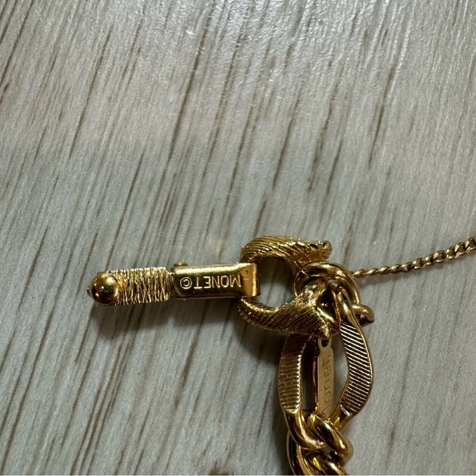 Vintage 1960s Monet All My Love Gold‎ Tone Link and Amethyst Bracelet - Image 11