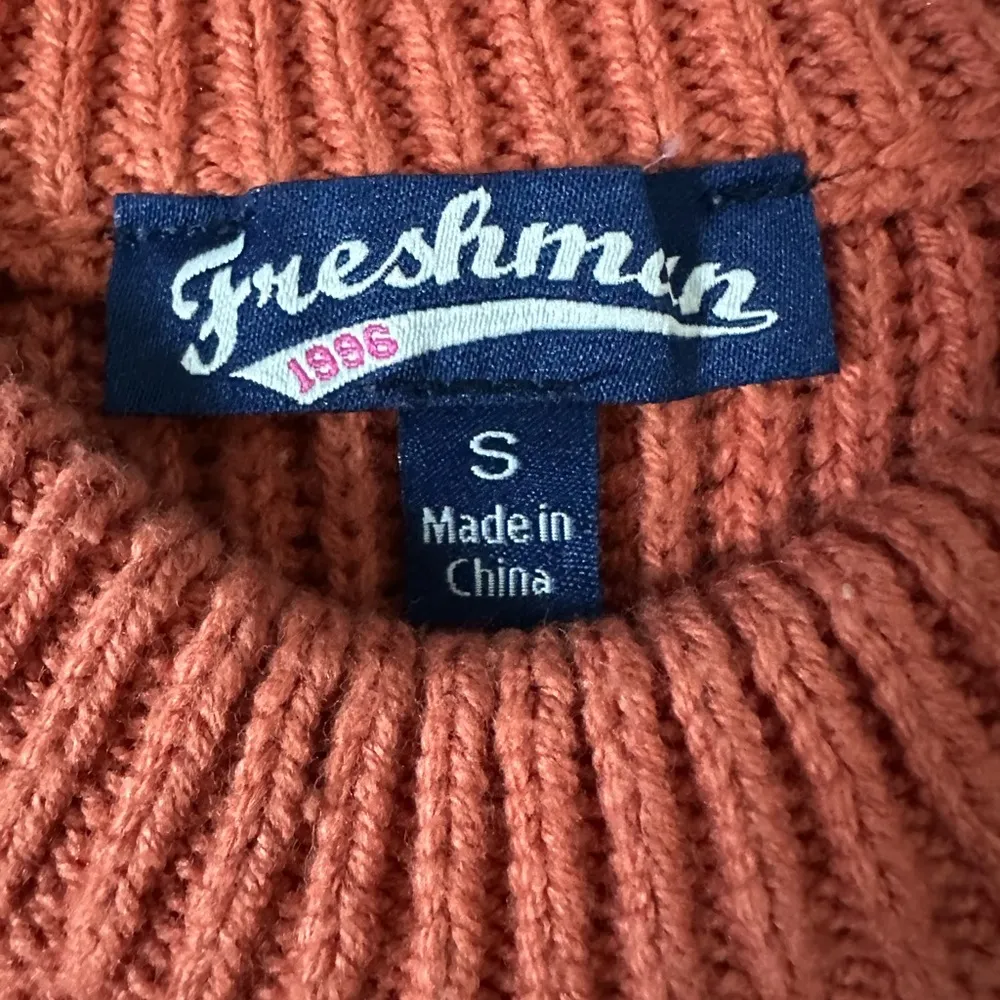 Freshman 1996 Knit Top Size Small Orange Cropped Tank Top - Image 5