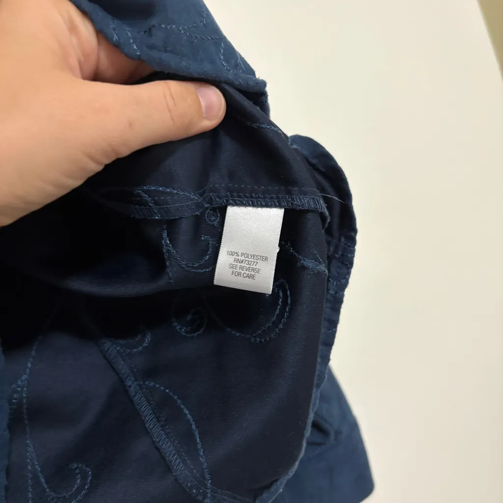 Croft & Barrow Womans Zip Front Jacket Blazer Faux Suede Blue Size Petite M - Image 7