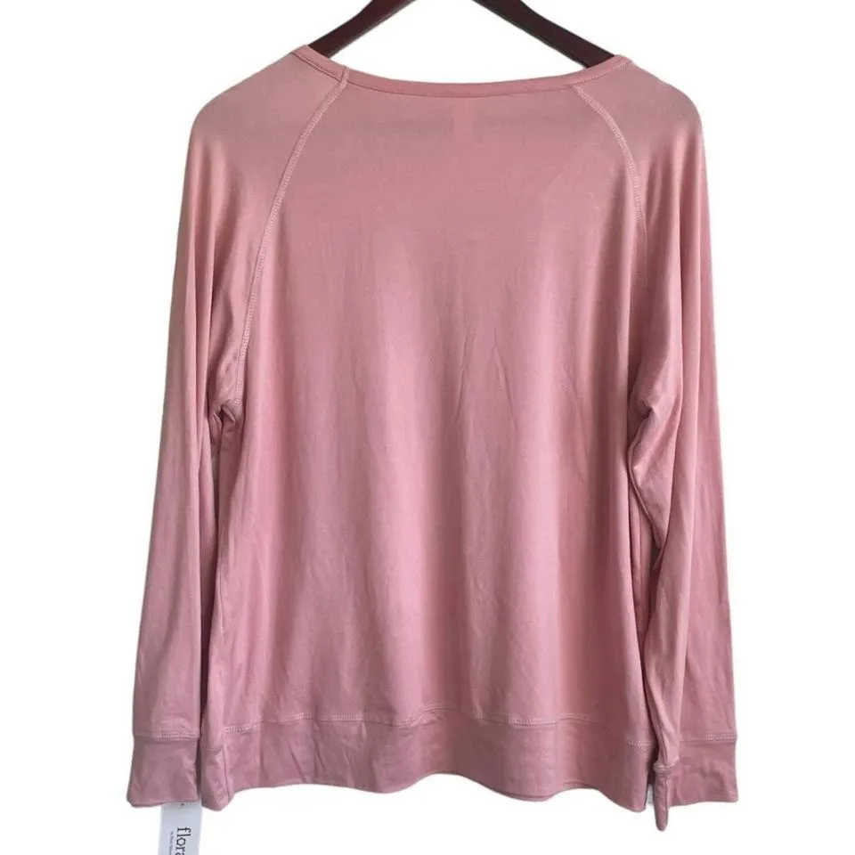 Flora Nikrooz Women Lounge‎ Top L Pink Relaxed Pullover Cozy Casual Softgirl NEW Size L - Image 4