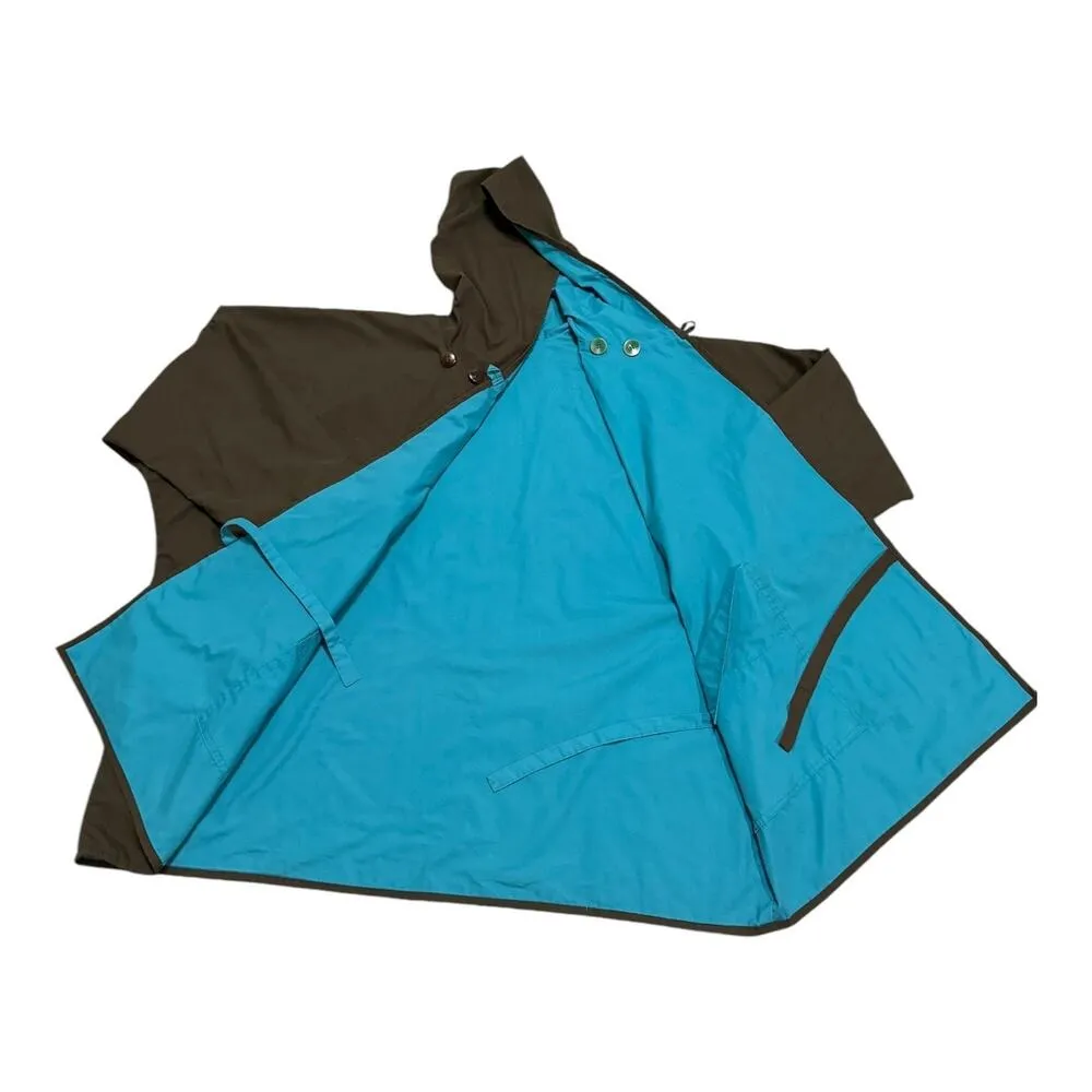 Vintage Japanalia by Eiko Sakai reversible hood coat green blue size M oversized - Image 2