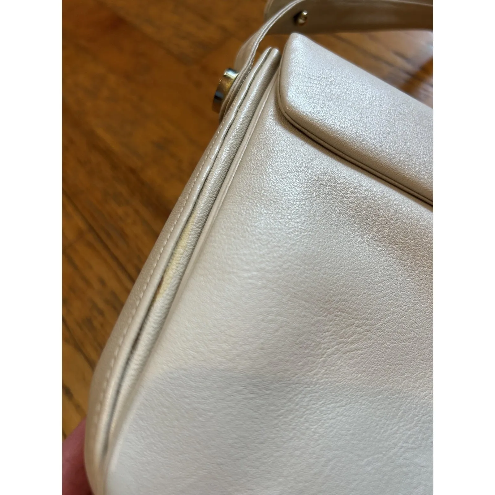 Vintage Pedro Mayorga Purse Womens Shoulder Bag Leather Gold Square Detail 80s - Image 10