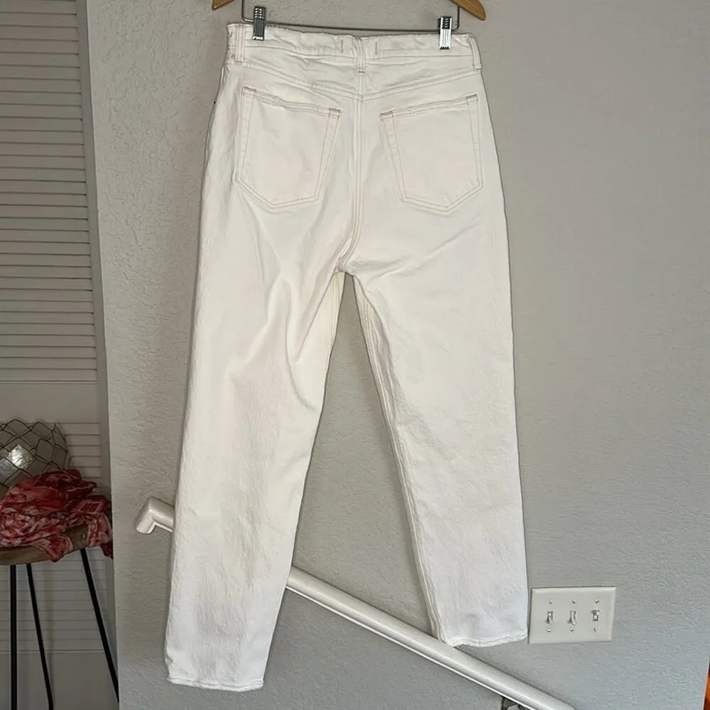 Abercrombie & Fitch The 90s Straight Ultra High Rise Jean Size 32/14 White Cream - Image 9