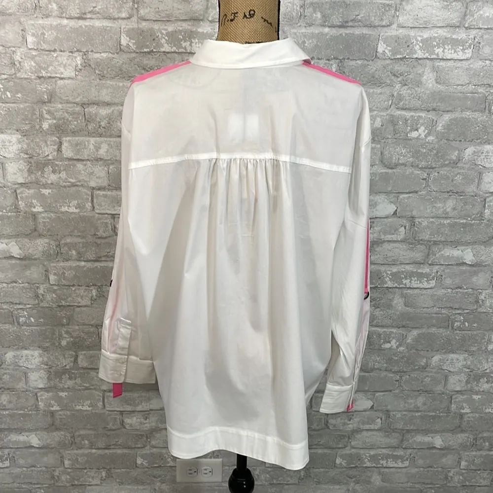 Halogen Pink Gross-grain Stripe Button Down Shirt - Image 4