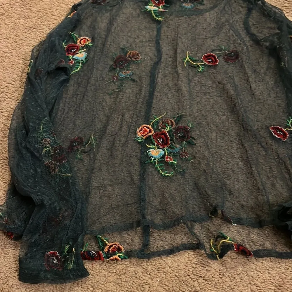 Zara sheer floral top L - Image 3