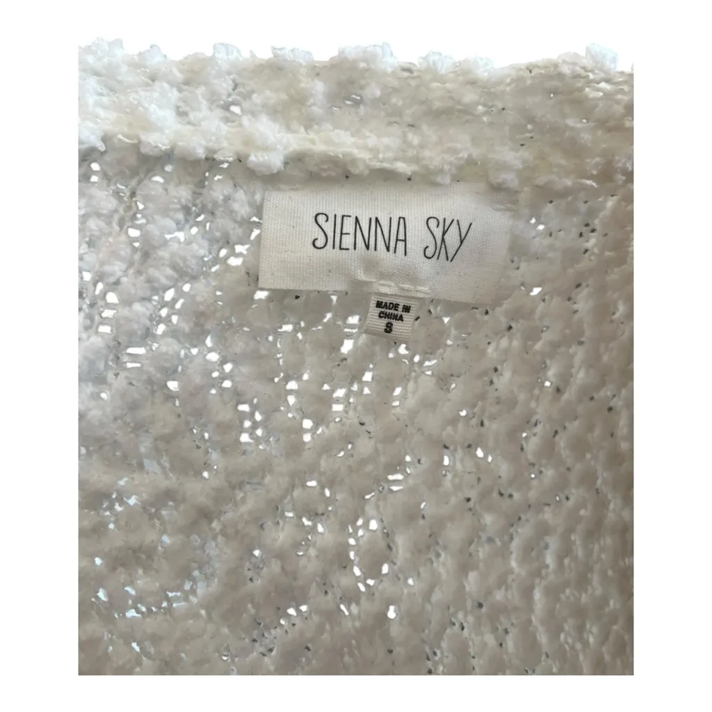 Sienna Sky Open Front White and Pink Cardigan Size S - Image 5