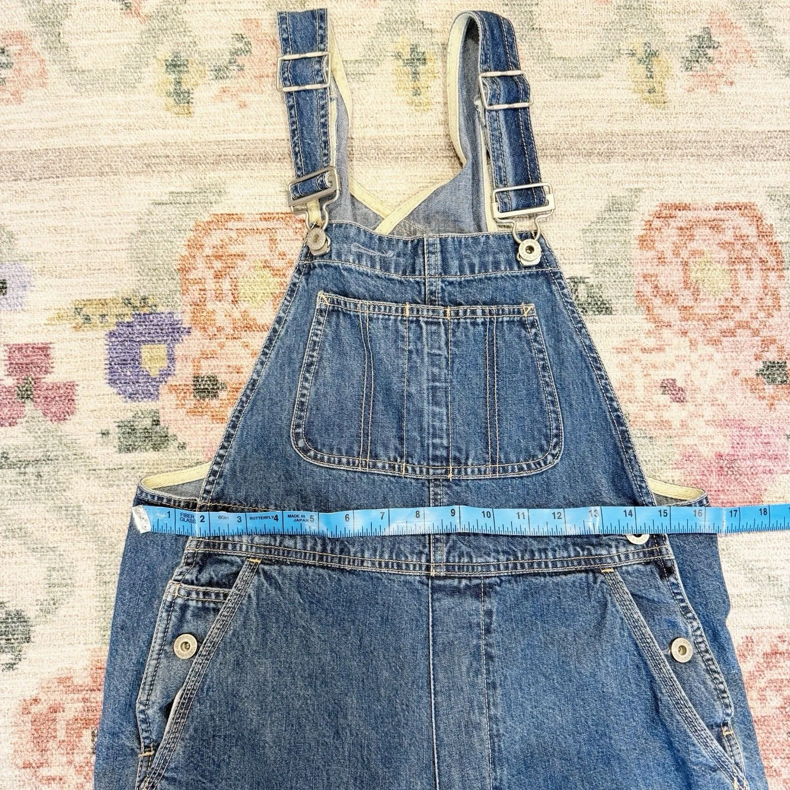 VTG Gap Womens Denim Carpenter Overalls Size X-Small Y2K Baggy Workwear Bibs - Image 9