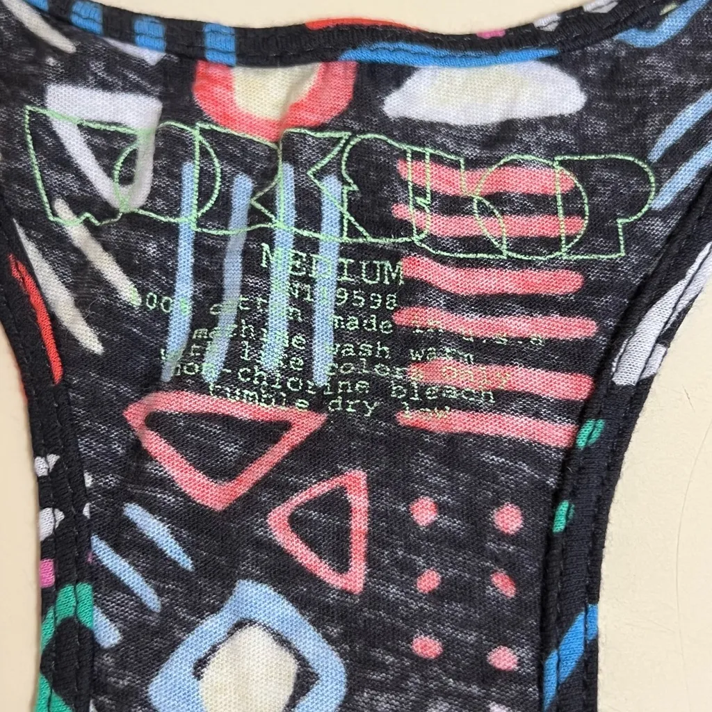 Workshop Black Geometric Designs Racerback Tank Top - Size Medium - NWT - Image 6