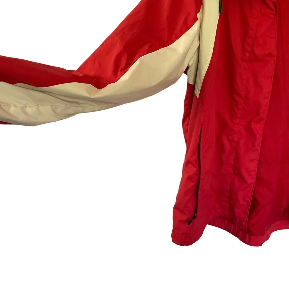 Columbia red and white windbreaker jacket interchange women's size XL nylon - Image 4