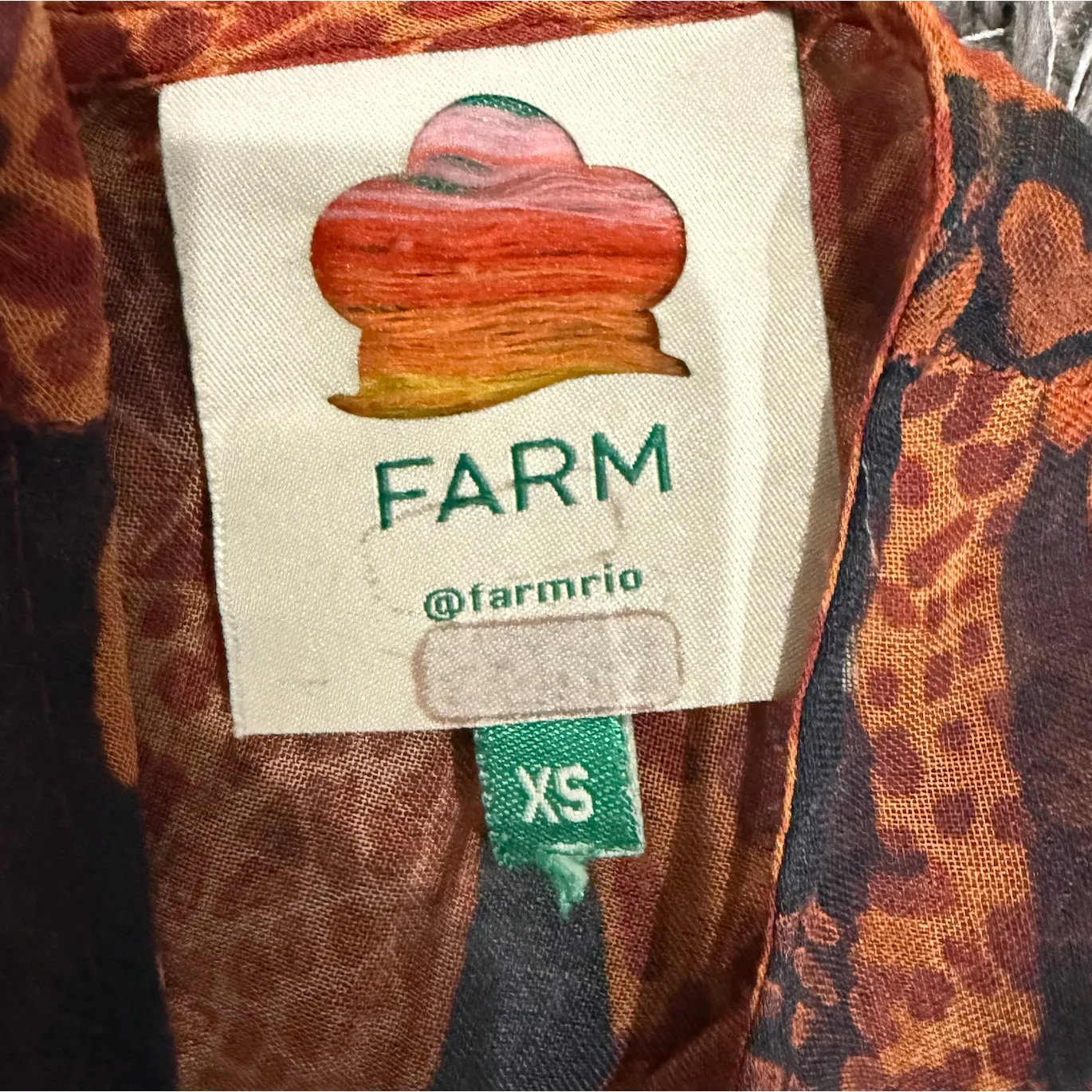 FARM Rio Giraffes Puff Sleeve Maxi Dress in Brown Multi, Size XS - Image 7