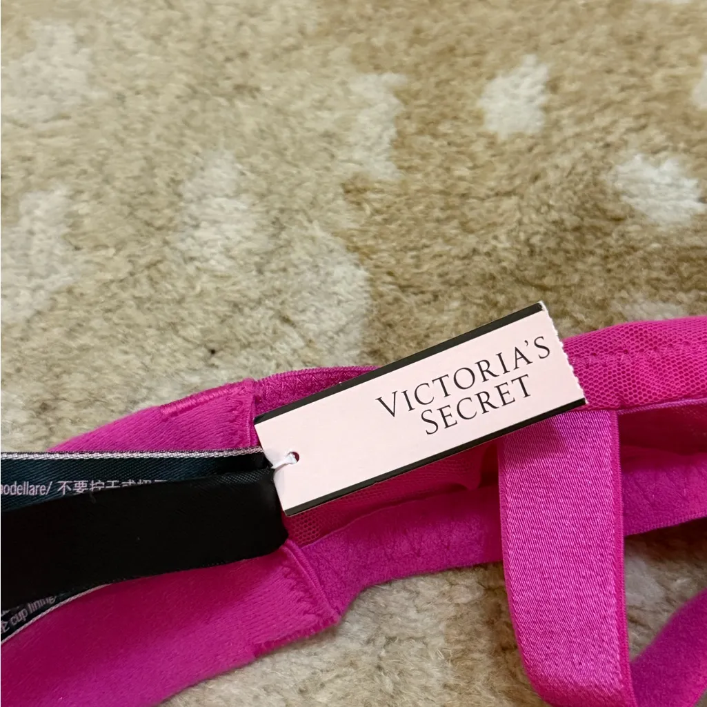 Victoria’s Secret NWT pink heart diamond Very Sexy push-up bra women’s size 38D - Image 8