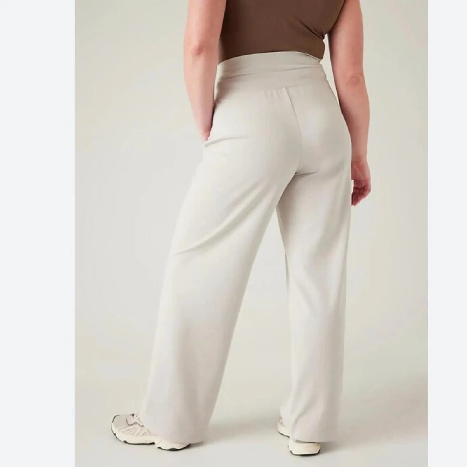 Athleta Seasoft Modal Pant in Abalone White High Rise Wide Leg Stretch XL $119 - Image 4