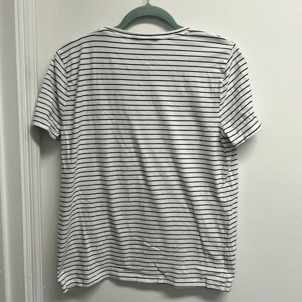 Simply Vera Vera Wang Black and White Striped Tee - Image 2