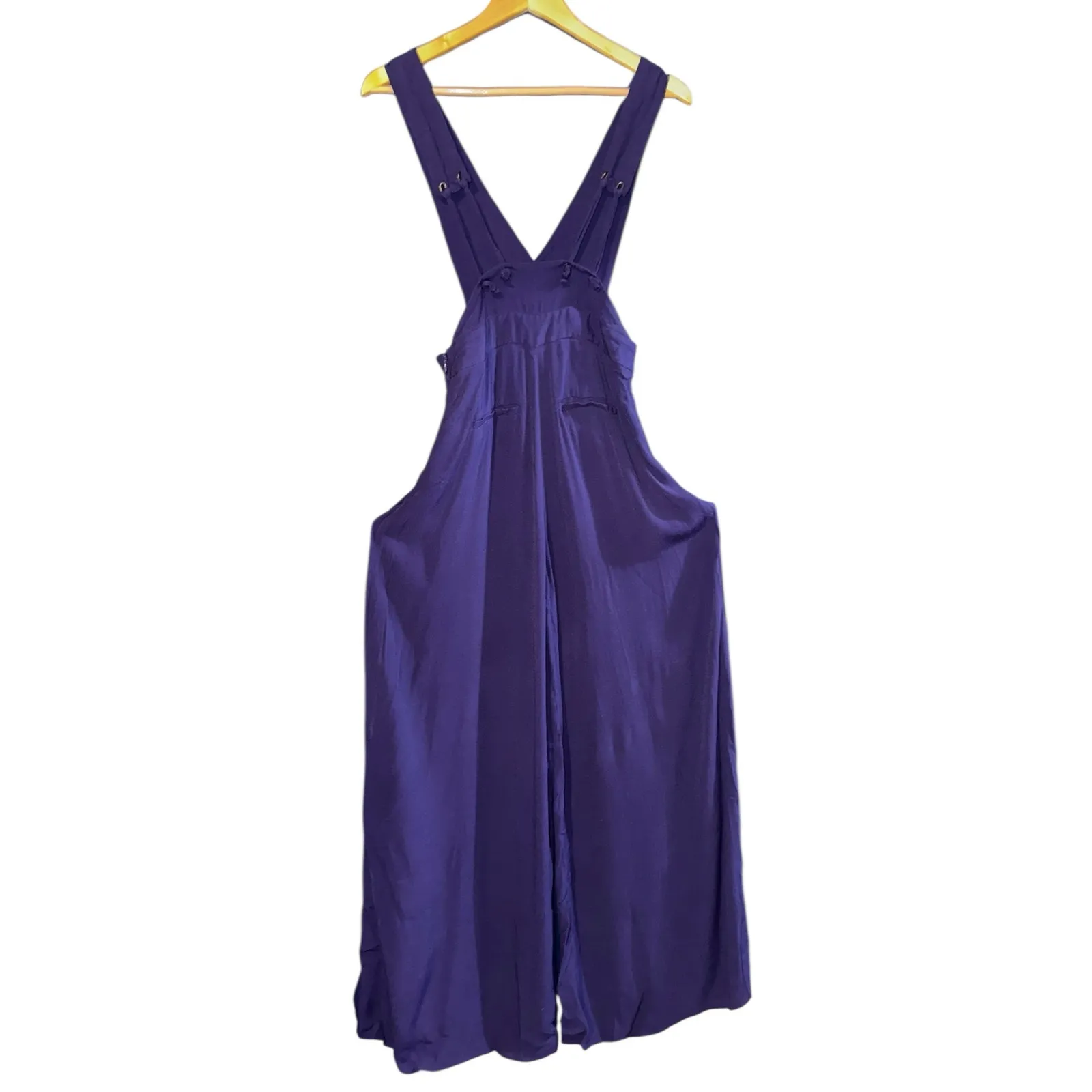 Maeve Anthropologie Purple Overall Jumpsuit Suspender Wide Leg Sz 0 Boho *Flaw* - Image 8
