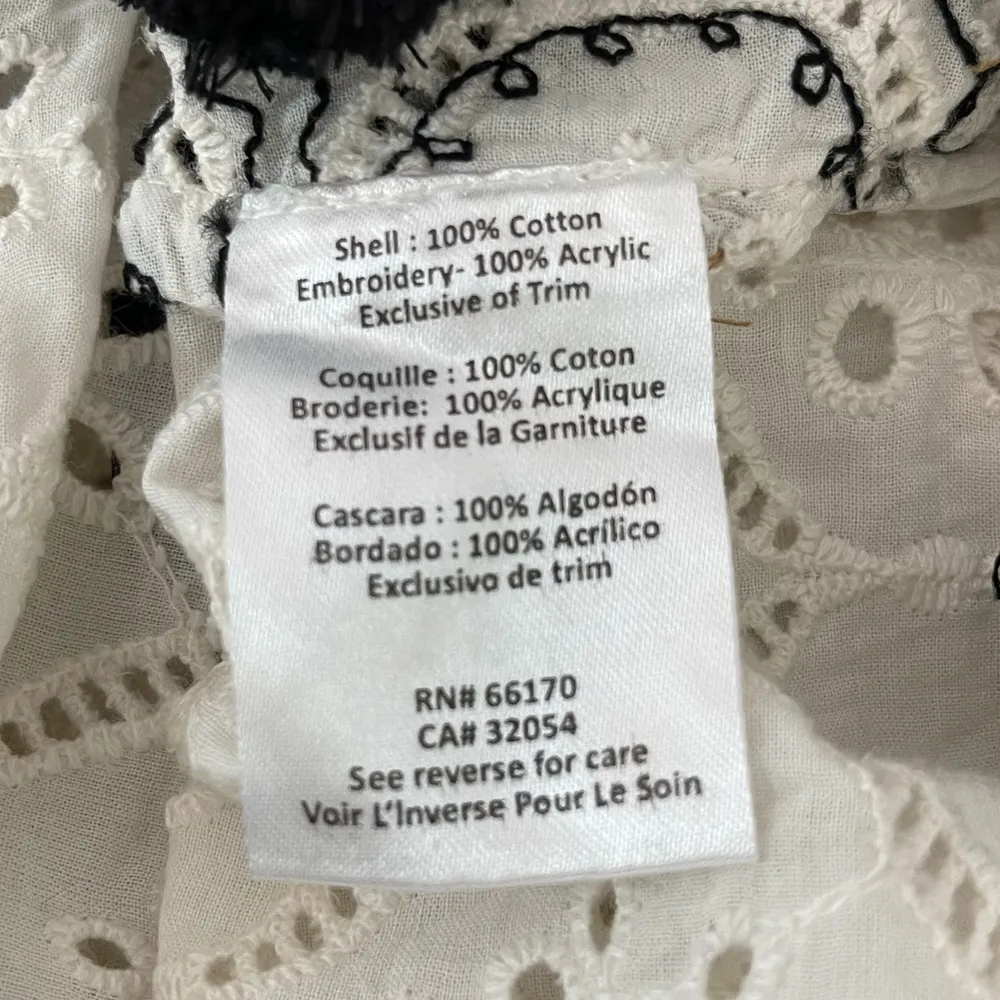 Hemant & Nandita Ivory And Black Eyelet Tunic Dress Size XS - Image 7