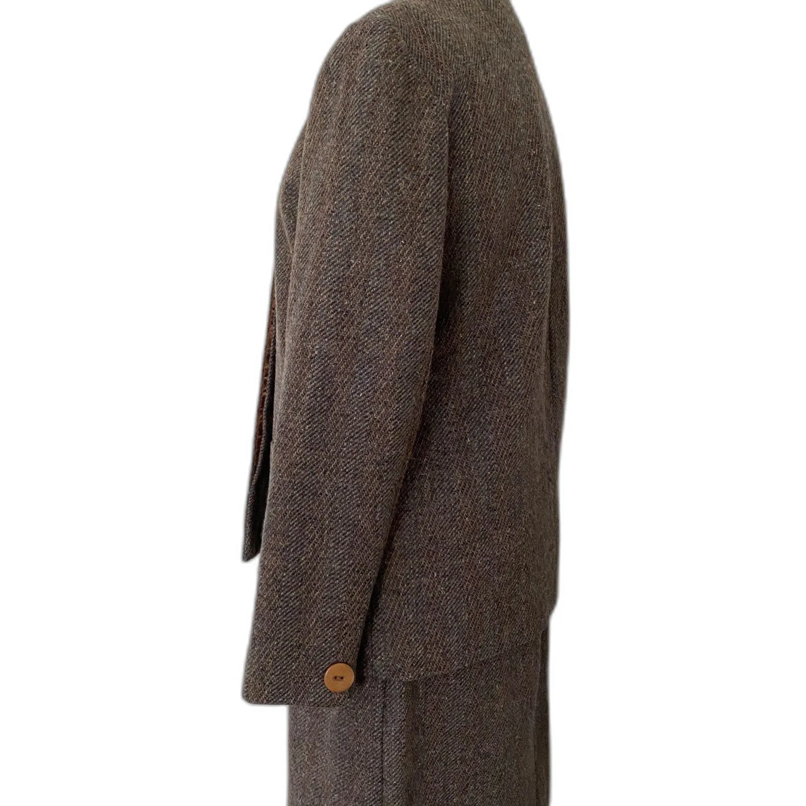 Vintage Reed Roberts Brown Wool Suit Jacket Skirt Lined Tailored Set Sz 10 - Image 5